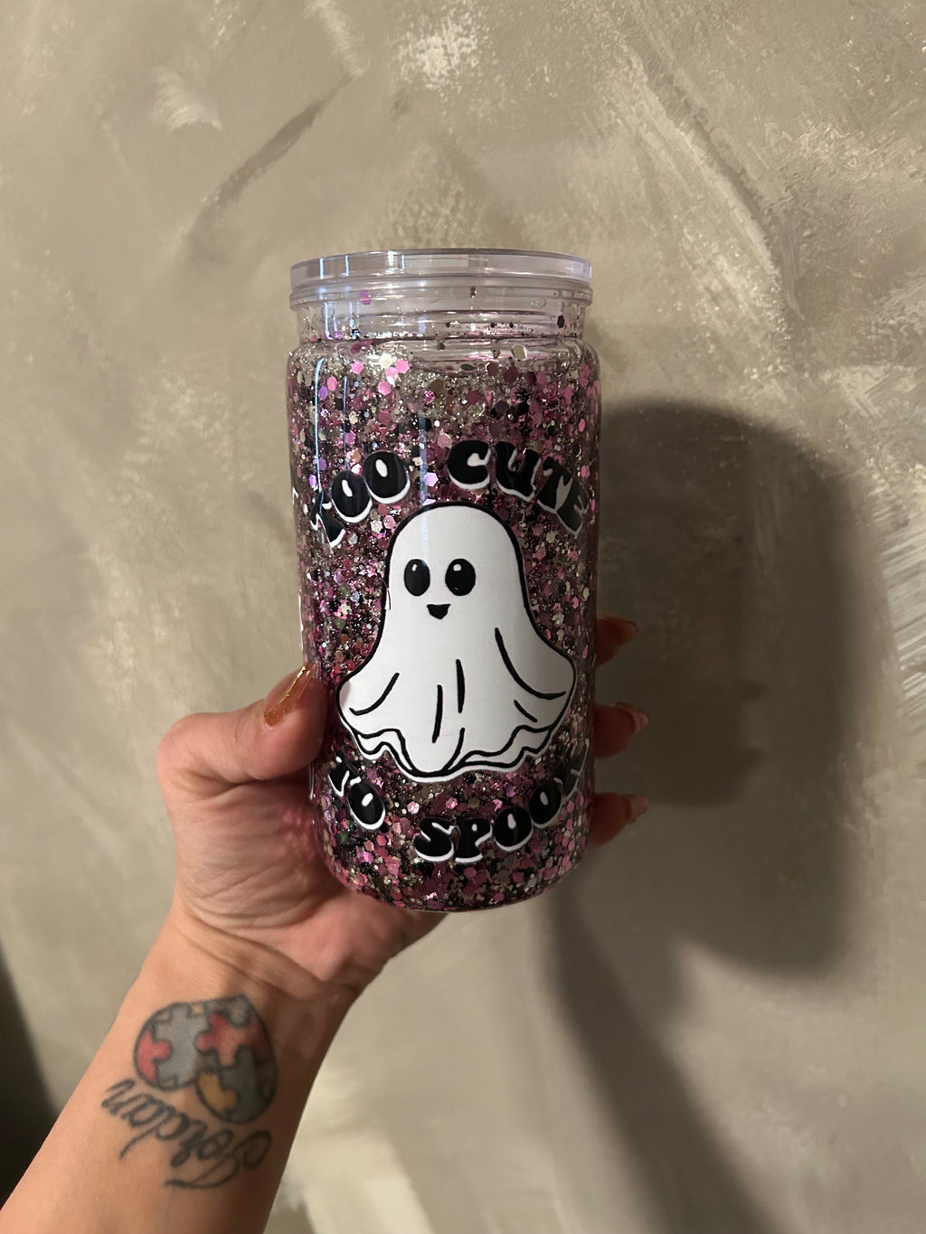 16oz Acrylic Snowglobe Can Style