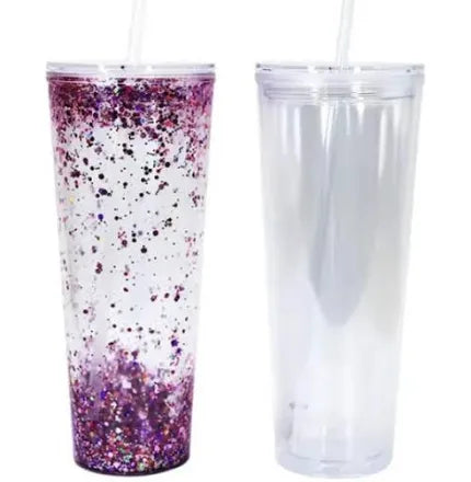 24oz Acrylic Snowglobe Tumbler - Tapered Style